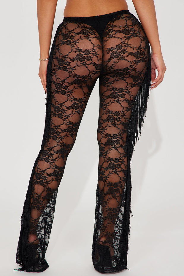 About Last Night Lace Flare Pant - Black
